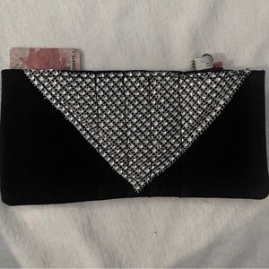 Wrist wallet. Jewels fabric at front. Self lined. Custom made. New